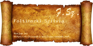 Foltinszki Szilvia névjegykártya